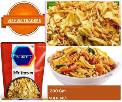 Vishwa Traders Mix Farsan (200g) | Crispy Savory Snack Mix | Tea-time Snack