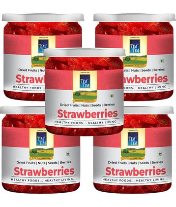 Tim Tim Dried Strawberry 1kg (200g x 5 Packs) | Premium Sweet & Tangy Dehydrated Strawberries | Healthy Snack | Rich in Antioxidants & Fiber