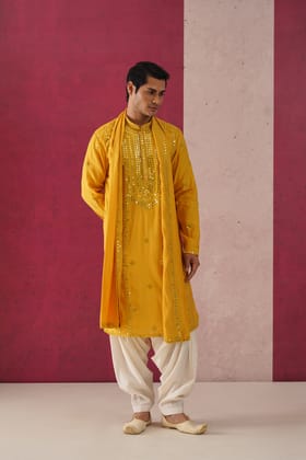 Palash-Mirror Work Patiyala Kurta Set-XS/34