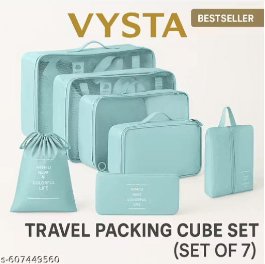 VYSTA 7 Pcs Travel Packing Cubes | Waterproof Luggage Organizer Bags Set