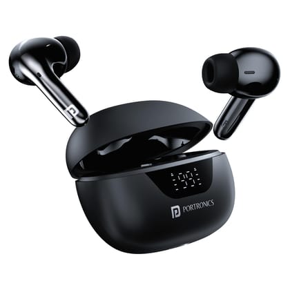 Portronics Harmonics Twins 28 ANC TWS in Ear Earbuds with Smart Touch Control (Black)