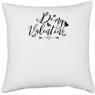 UDNAG White Polyester 'Valentine | Bemy Valentine' Pillow Cover [16 Inch X 16 Inch]