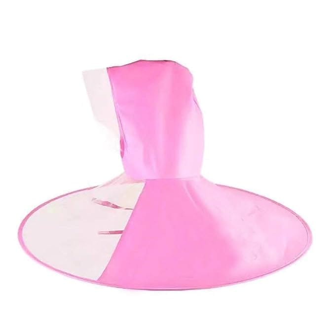 UFO Foldable Raincoat | Folding Umbrella | Creative Gifts | Hat Umbrella for Rain | Free Size | Pink