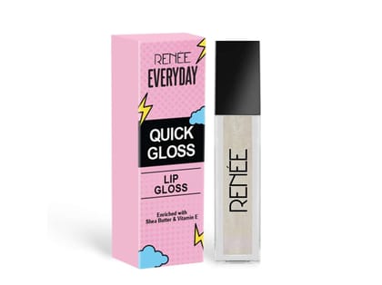 RENEE Everyday Quick Gloss, Supple Glossy Lips, For Long Lasting Hydration, Lightweight & Non-Sticky Formula with Subtle Tint, Shea Butter & Vitamin E Infused - Clear Drama