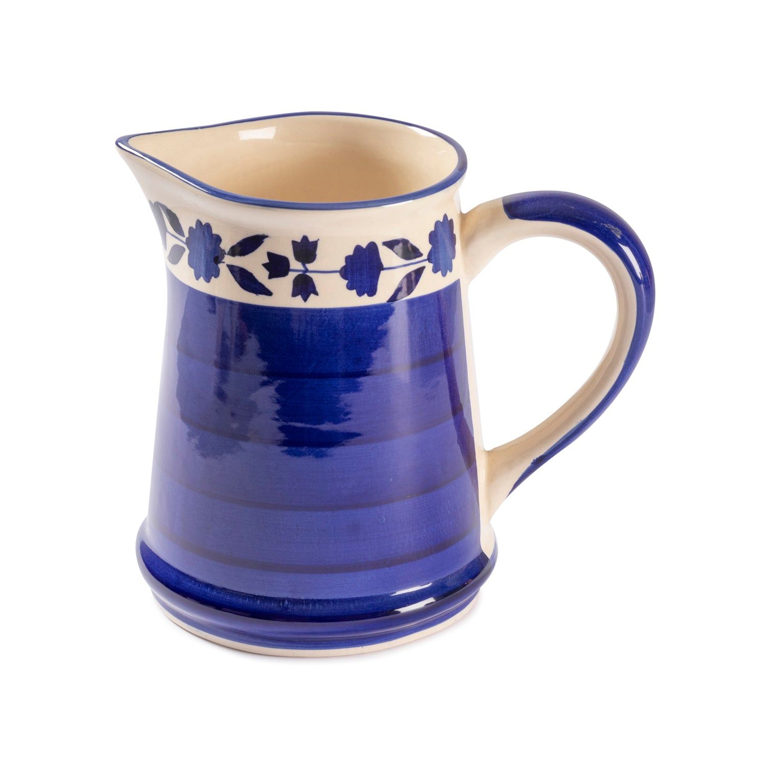 Handpainted Ceramic Jug / Pitcher Single PC-5Inches x 7Inches / Indigo / Ceramic