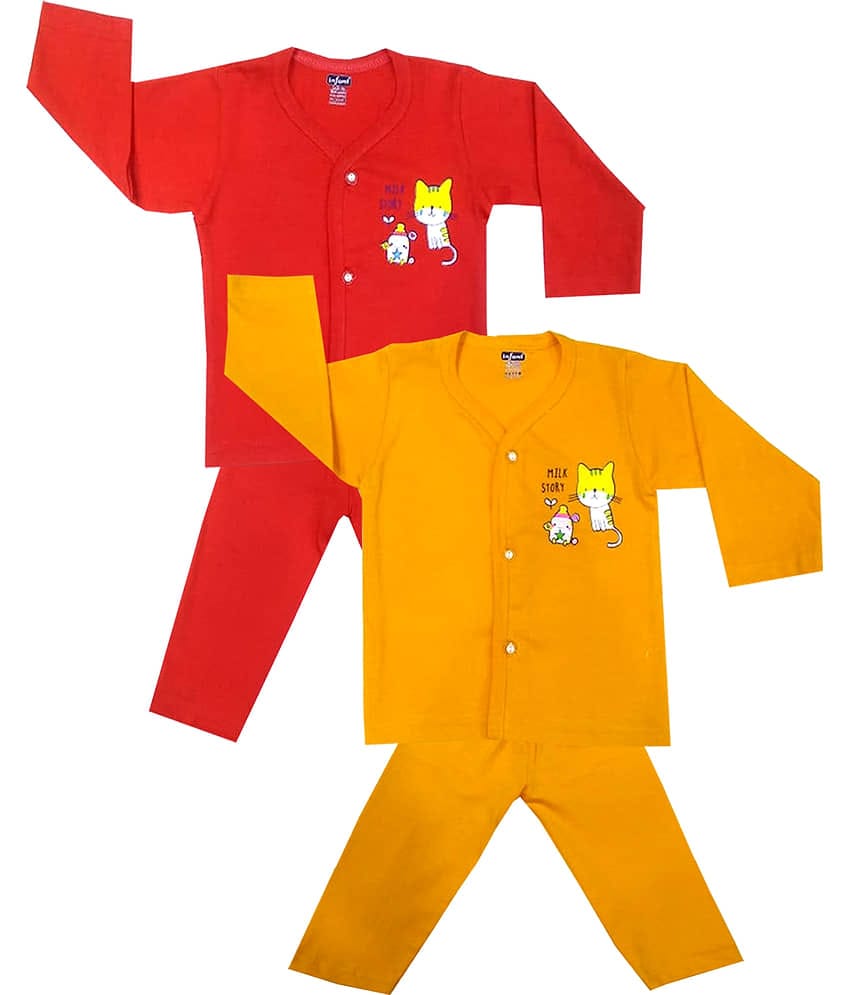 INFANT Pack of 2 Baby Boys 100% Cotton ( Red & Yellow )