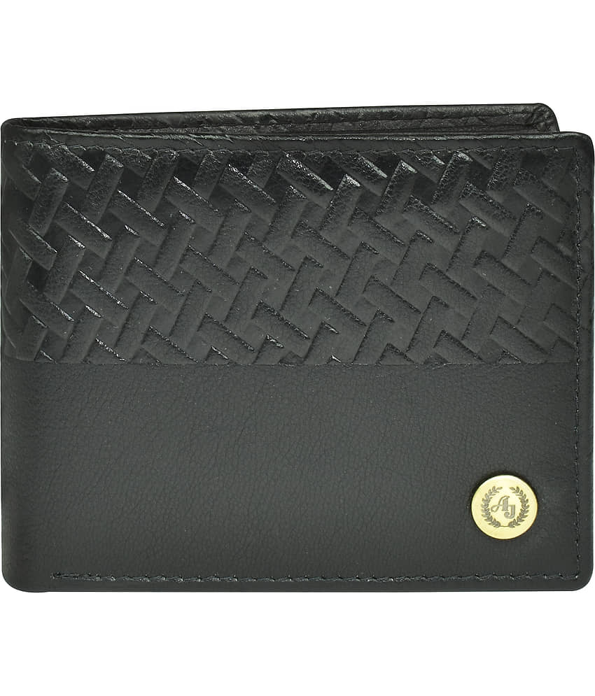 Ajanta Black 100% Leather Men's Regular Wallet ( Pack of 1 )