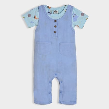 Sea World Melange Romper & Dungaree Set-0-3 M / Multicolor