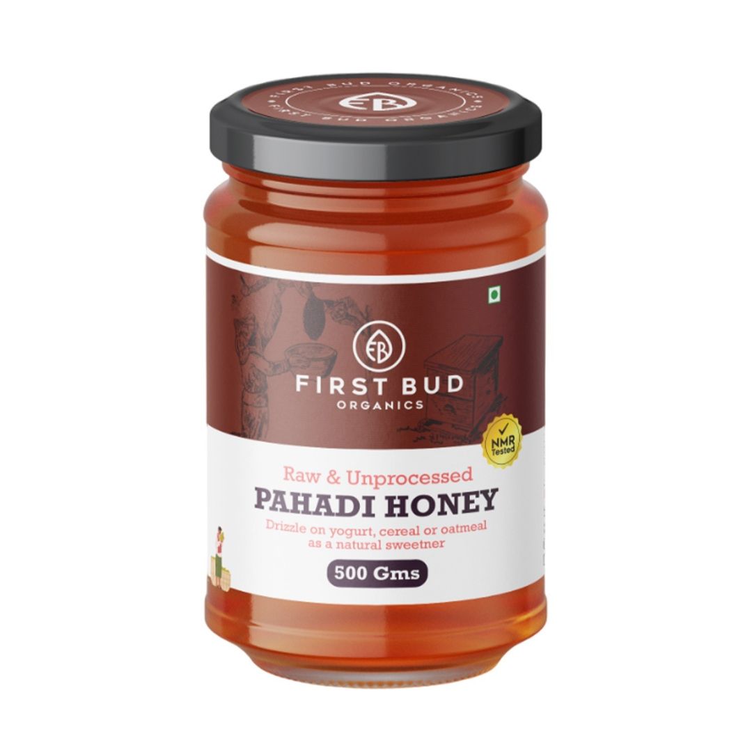 Pahadi Honey (500g) | Organic Raw Honey NMR Tested | Pure Natural Honey in Fresh Packaging | Wild Forest Raw Organic Honey Unprocessed