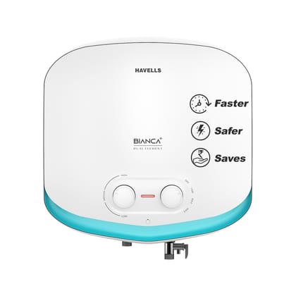 Havells All New Bianca+ 10L 5 Star 3-in-1 Convertible Storage Water Heater(Geyser)|Dual Element|33% Fast Heating|Shock Safe Plug|7 Year Tank & 5 Year element Warranty|Free Installation & Flexi pipe Havells All New Bianca+ 10L 5 Star 3-in-1 Convertible St