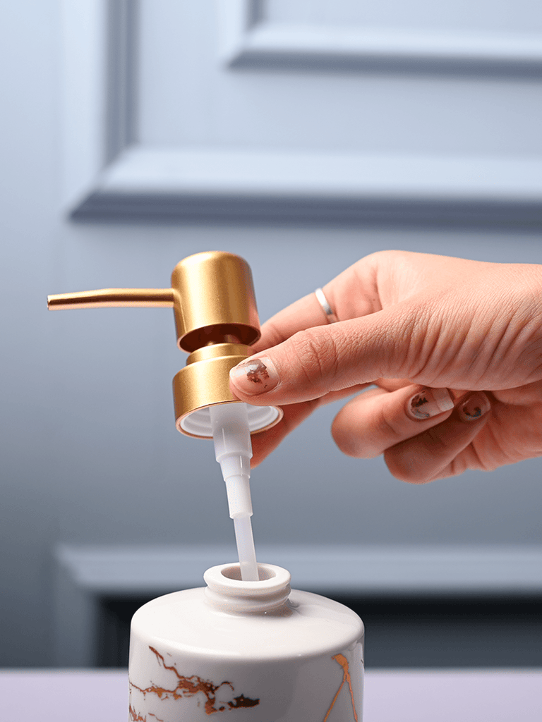 Ceramic Off White Soap Dispenser - Static Glossy Finish