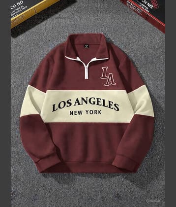 Christy World Fleece High Neck Men's Sweatshirt - Maroon ( Pack of 1 )