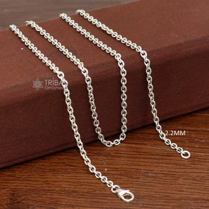 Pure 925 sterling silver handmade Link chain rolo design baby kids chain, waist chain, gorgeous kids or girl's chain tribal jewelry ch584-18''