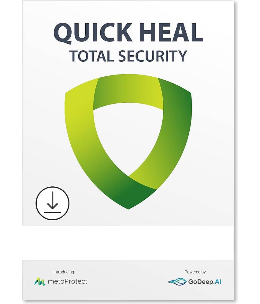 Quick Heal Total Security Latest (1 PC / 3 Years) AI Based Device Security for Windows PC | Banking and Browsing Protection | Dark Web Monitoring and Parental Control (Email Delivery)