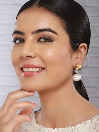 Anti-Tarnish Gold Plated Pearl Drop Minimal Trendy earrings