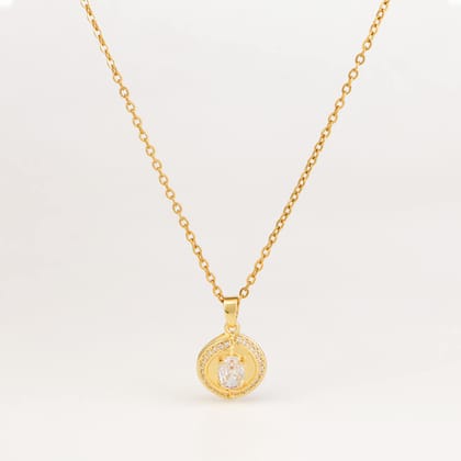 Mini Disc 18K Gold Plated Necklace