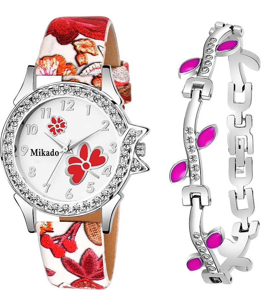 Mikado Leather Round Womens Watch