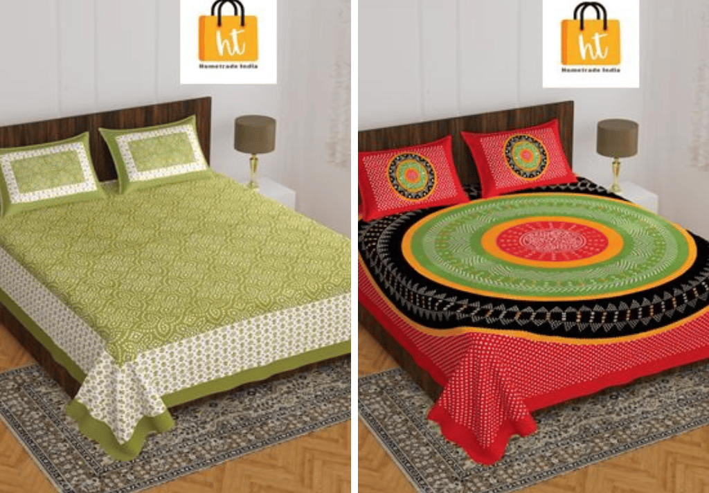 2201-Hometrade India- Standard Double Size (90*100 in )-Combo Double Bedsheet