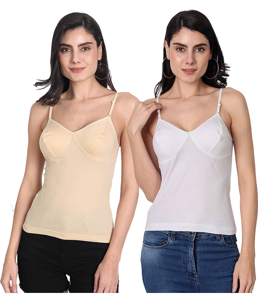 AIMLY Cotton Camisoles - White Pack of 2