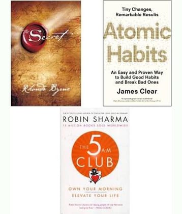 Combo Of 3 Best Seller Books: Secret + Atomic Habits + 5AM Club
