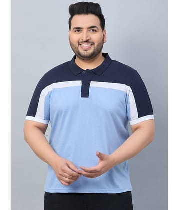 AUSTIVO Cotton Blend Regular Fit Colorblock Half Sleeves Men's Polo T Shirt - Blue ( Pack of 1 )