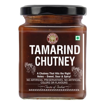 Organic Nation Tamarind Chutney 300g | Sweet & Tangy Indian Dip | Natural Ingredients | No Preservatives | Imli ki Chutney