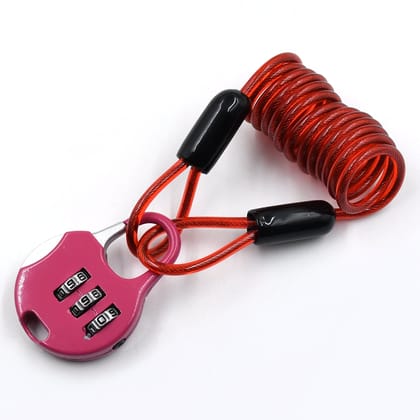 3-Digit Travel Combination Lock made of Zinc Alloy - Small Resettable Padlock for Lockers, Suitcases, and Luggage - Colorful Code Lock with Safety Lanyard and Disc Brake Lock Reminder Cable