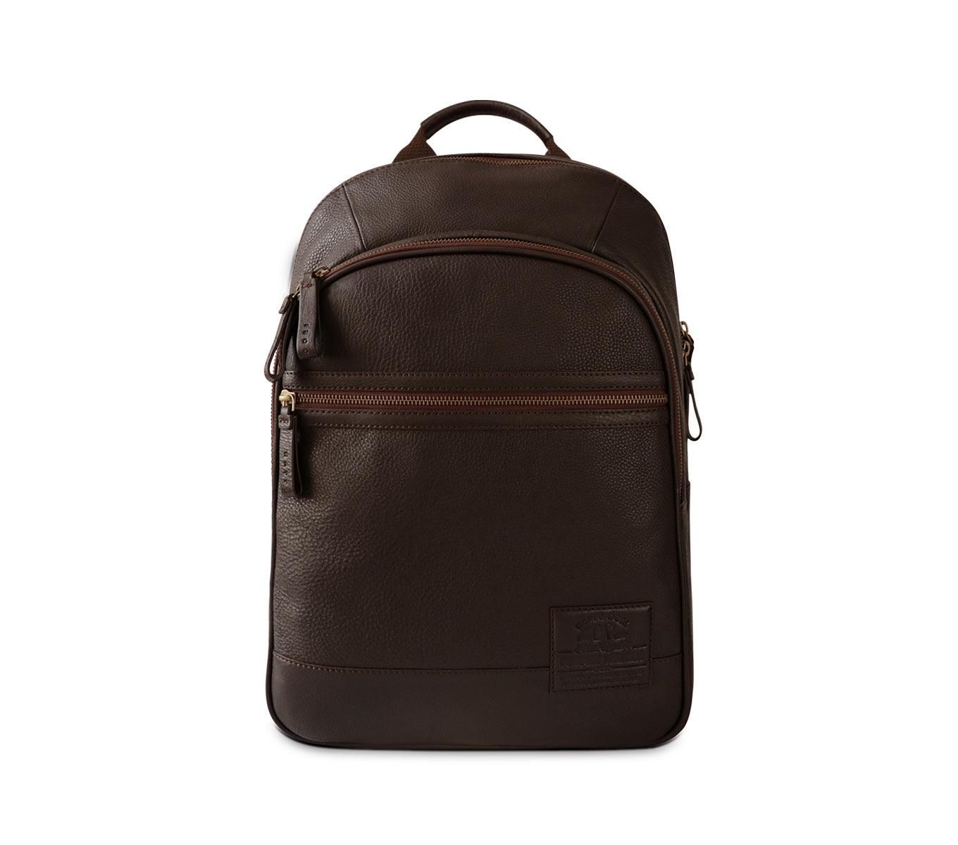 ALPS BACKPACK LEATHER-DARK BROWN