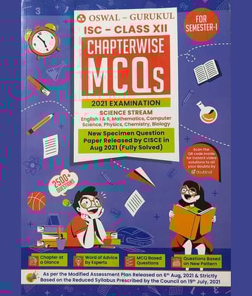 Chapterwise MCQs Science Book for ISC Class 12 Semester I : 2500+ New Pattern Questions (English, Physics, Chemistry, Maths, Biology, Computer Sc.)