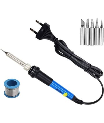 ALDECO: ( 7 in 1 ) SOLDERING IRON 25 Watt Professional Kit -Heavy IRON, 5 Pcs Bit Set, Wire