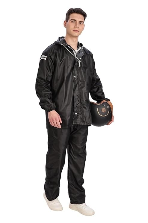 Men's Raincoat ||Waterproof for Bike ||Reversible Double Layer with Hood || Set of Top and Bottom With Cap rain Wear
