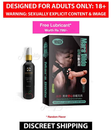 7.5 Inch Hollow Strap On Sexual Dildo With Upto 6 Inch Insertable-Wearable Dildo Sleeve For Men With 100 ML Free Lubricant