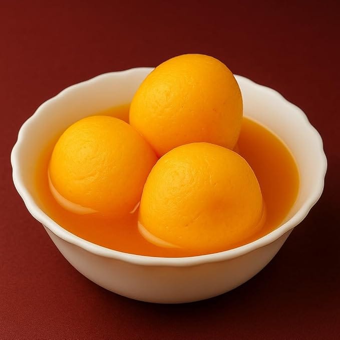 BANGLARMISTI Kamala Bhog - Traditional Bengali Sweets, Orange Flavoured Rasgulla/roshogolla , 10pcs Pack, Preservative Free