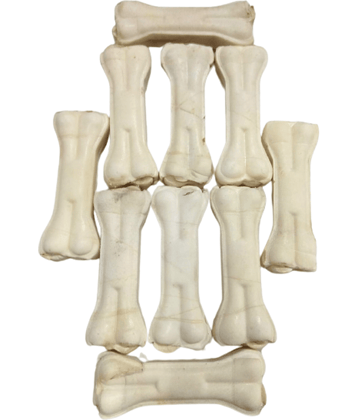 Black nose Chewable Rawhide  4 Inch Dog Chew Bone Pack of 10