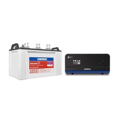 Luminous Inverter & Battery Combo (Zelio1100 Pure Sine Wave 900VA/12V Inverter with Red Charge RC18000ST PRO 150Ah Battery) for Home, Office & Shops Luminous Inverter & Battery Combo (Zelio1100 Pure Sine Wave 900VA/12V Inverter with Red Charge RC18000ST PRO 150Ah Battery) for Home, Office & Shops