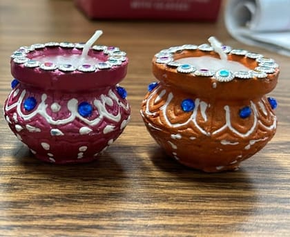 Matka Shape Pot Wax Candles
