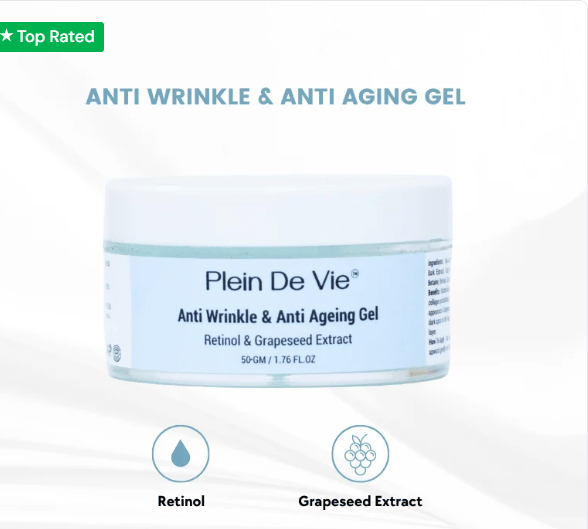 Anti Wrinkle & Anti Ageing Gel with Retinol & Grapeseed Extract - 50gms