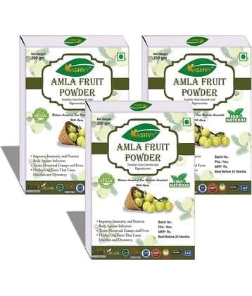 Kashvy Amla Fruit Powder 600 Gm Pack of 3