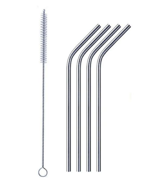 VillWin Stainless Steel Silver Straws