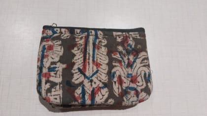 Ethnic Print Cotton Zipper Pouch | Compact Accessory Organizer | Casual Daily Use