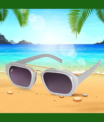 PIRASO Grey Melange Square Sunglasses ( Pack of 1 )