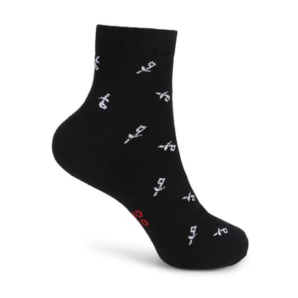 Multi Print Ankle Socks-Navy-White