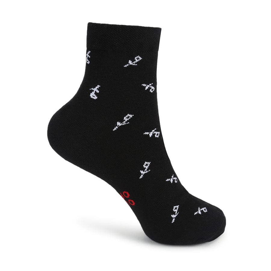 Multi Print Ankle Socks-Navy-White