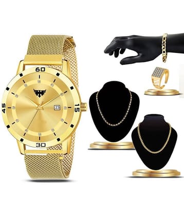 Fadiso Fashion Gold Metal Analog Men's Watch