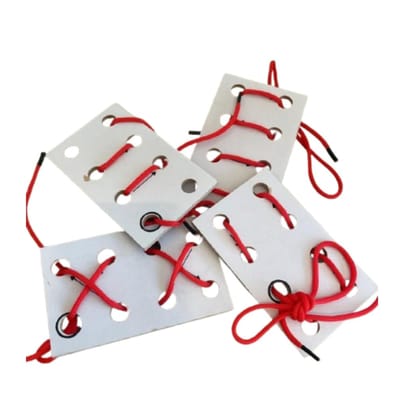 Zuvoy Weave & Plate Wooden Lacing Toy for Kids | Montessori Fine Motor Skill Activity | Threading & Sewing Learning Toy for Toddlers | Educational Hand-Eye Coordination Toy for 2+ Years