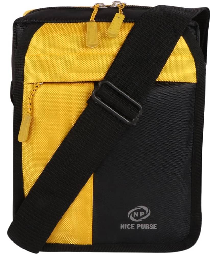 Nice Purse Yellow Colorblocked Messenger Bag