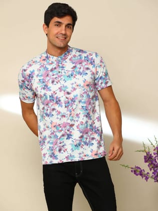 Spring Flings Multi- Color Henley T Shirt-S