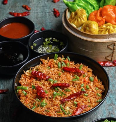 Noodles/fried Rice + Momo + Beverage Combo