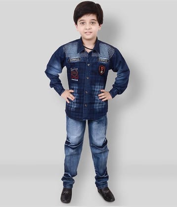 Arshia Fashions Pack of 1 Boys Denim Set ( Blue )