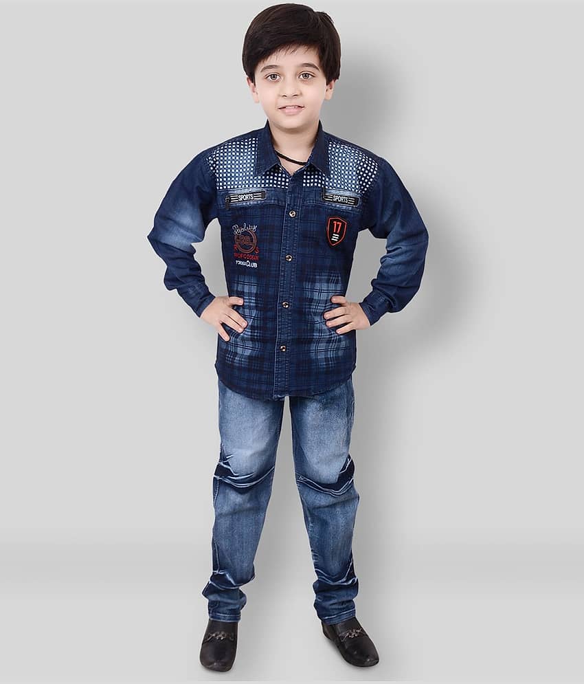 Arshia Fashions Pack of 1 Boys Denim Set ( Blue )